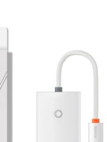 USB хаб Baseus Lite Series 4USB/1USB-C (WKQX030002) белый