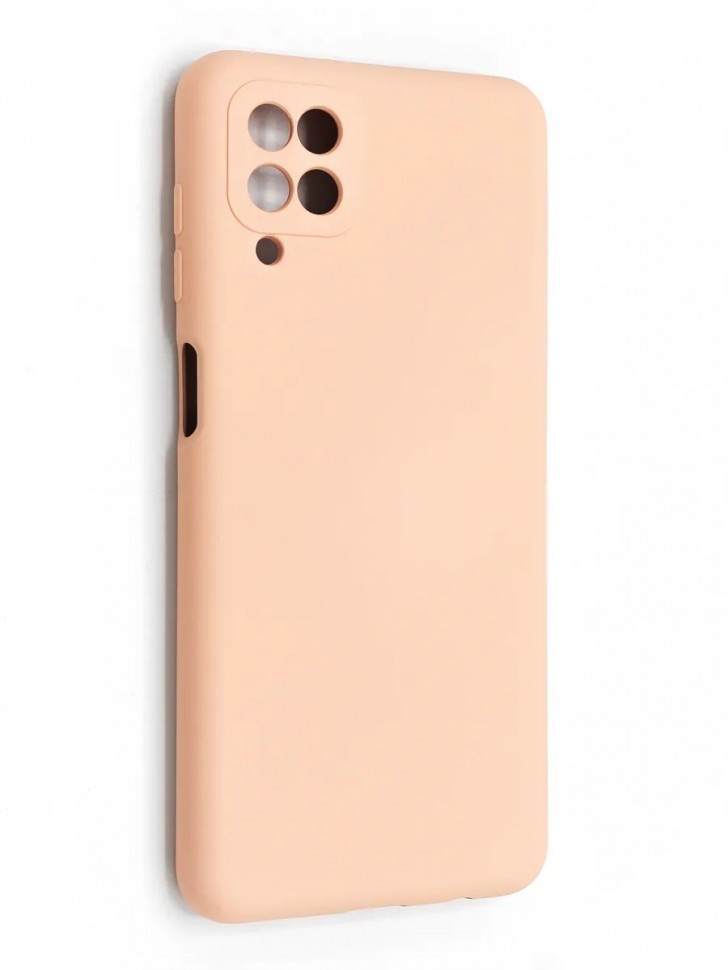 Накладка для Samsung Galaxy A12 Silicone cover без логотипа пудро