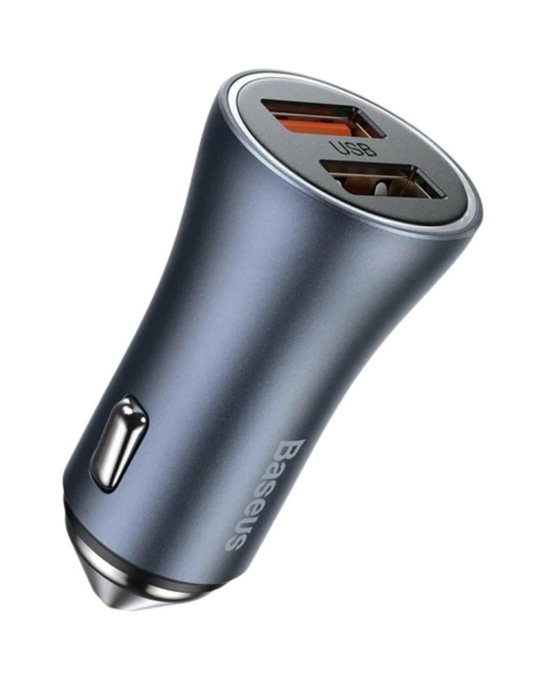 Автомобильное заряд. устр. Baseus Golden Contactor 2USB 3A с каб. Type-C (TZCCJD-A0G) синее