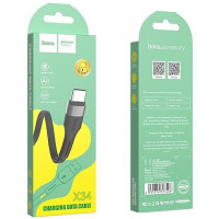 Usb Кабель-зарядка Type-C Hoco X34 Surpass 3A 1м плоский силиконовый чёрный