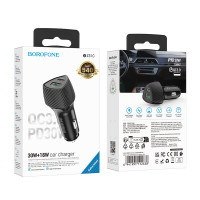 Автомобильное заряд. устр. Borofone BZ31C 1USB/1C 30W+18W черное
