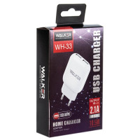 Сетевое зар. устр. Walker WH-33 2USB 10.5W белое