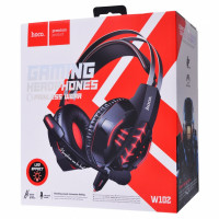 Стереонаушники полноразмерные Hoco W102 Cool Tour с микрофоном 2м красные