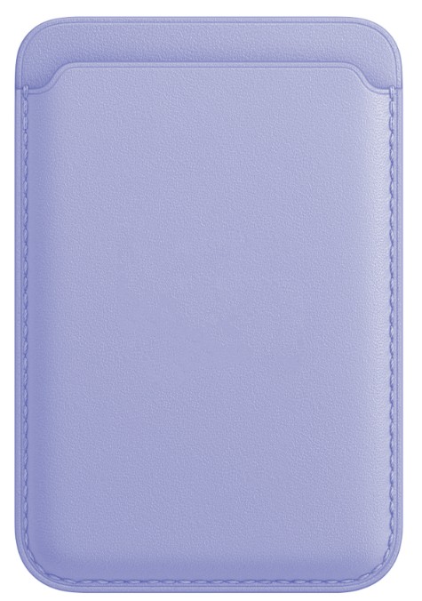 Кожаный чехол-бумажник для карт и визиток MagSafe Leather Wallet для Apple i-Phone сиреневый