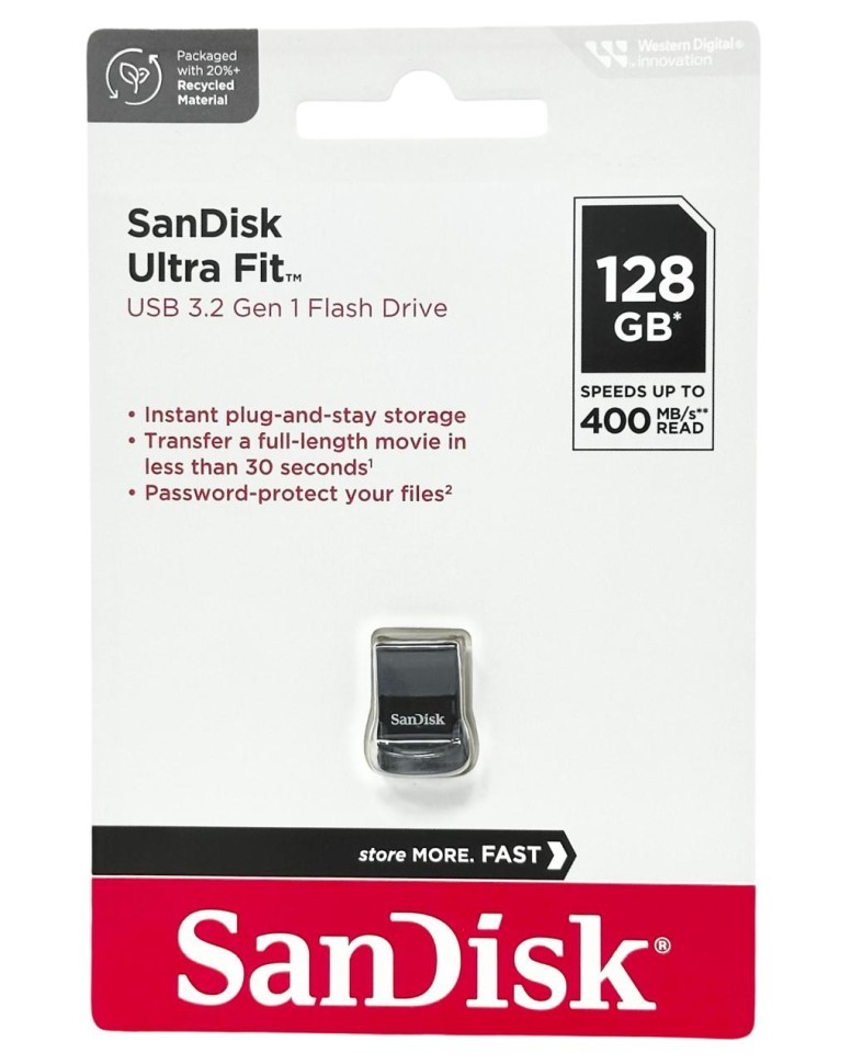 3.0 USB флеш накопитель SanDisk CZ430 Ultra Fit 128GB Ultra (SDCZ430-128G-G46) черный