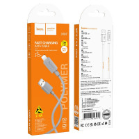 Usb Кабель-зарядка Lightning Hoco X107 1м 2.4A серый