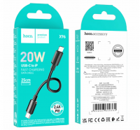 Usb Кабель-зарядка Type-C на Lightning Hoco X96 2.4A 25см черный