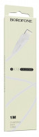 Usb Кабель-зарядка Lightning Borofone BX18 Optimal 2.4A 1м силиконовый белый