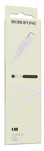 Usb Кабель-зарядка Lightning Borofone BX18 Optimal 2.4A 1м силиконовый белый