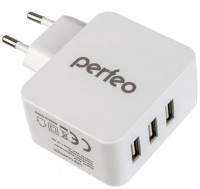 Сетевое зар. устр. Perfeo Cube 3 3USB 4.8A белое (PF_A4134)