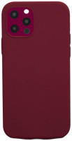 Накладка для i-Phone 13 Pro Max Silicone icase под оригинал, камера закрыта №52 бордовая