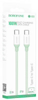 Usb Кабель-зарядка Type-C на Type-C Borofone BX68 5A 100W 2м зеленый
