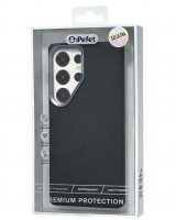 Накладка для Samsung Galaxy S25 Ultra iPefet case силикон под карбон черная