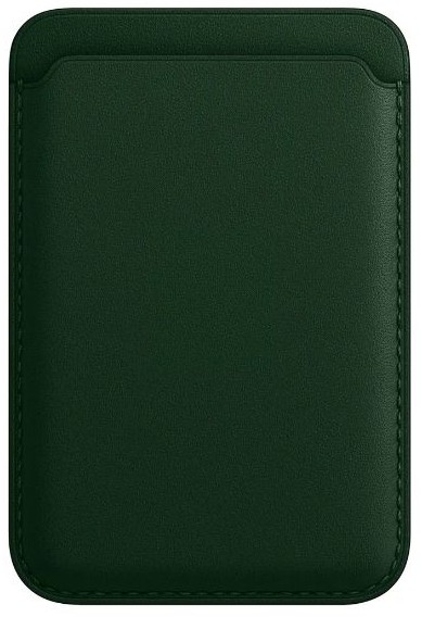 Кожаный чехол-бумажник для карт и визиток MagSafe Leather Wallet для Apple i-Phone темно-зелёный