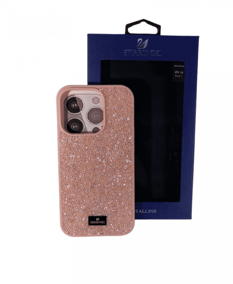 Накладка для i-Phone 14 Pro 6.1" Swarovski розовый