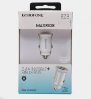 Автомобильное заряд. устр. Borofone BZ8 2USB 2.4A белое