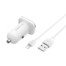 Автомобильное заряд. устр. Borofone BZ12 с шнуром Lightning 2USB 2.4A белое
