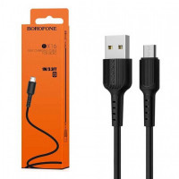 Usb Кабель-зарядка Micro Borofone BX16 Easy 3A 1м силиконовый черный