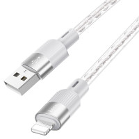 Usb Кабель-зарядка Lightning Hoco X99 Crystal ice 3A 1м силиконовый серебристый