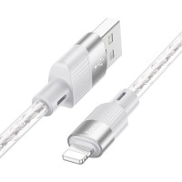 Usb Кабель-зарядка Lightning Hoco X99 Crystal ice 3A 1м силиконовый серебристый