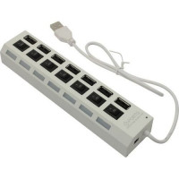 USB-HUB с выключателями, 7 портов, СуперЭконом, белый, SBHA-7207-W