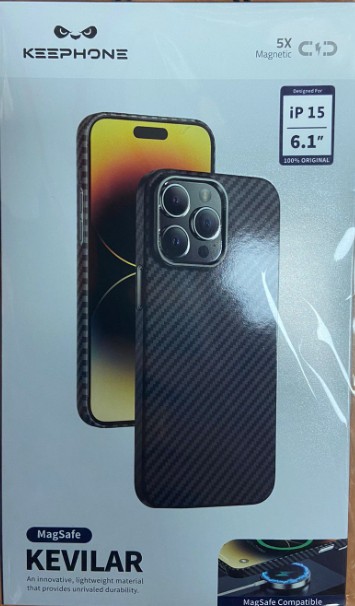 Накладка для i-Phone 15 Keephone Kevlar Magsafe черный