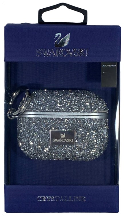 Чехол для AirPods Pro Swarovski серебристый
