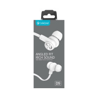 Наушники с микрофоном Celebrat D9 1.2м плоские белые