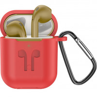 Беспроводные наушники TWS Hoco ES32 Plus BT5.0/30mAh/3ч золотые с красным чехлом
