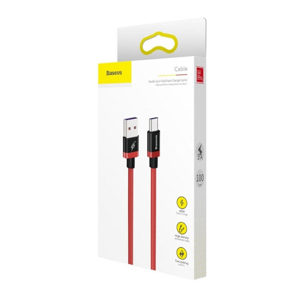 Usb Кабель-зарядка TYPE-C Baseus 5A 1м (CATZH-A09) красный