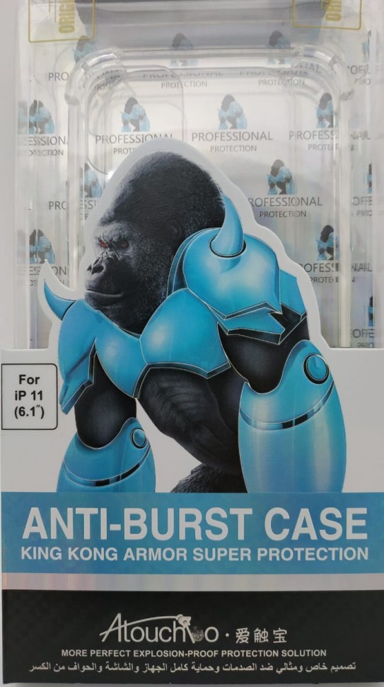 Накладка для i-Phone 11 King Kong Armor противоударный жесткий силикон прозрачный