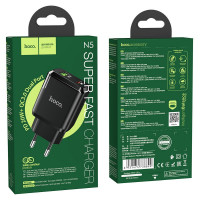 Сетевое зар. устр. Hoco N5 1USB QC3.0 1C 20W черное