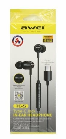 Наушники с микрофоном Awei TC-5 1.2м Type-C черные