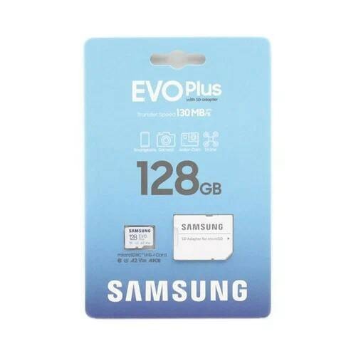micro SDHC карта памяти Samsung EvoPlus 128GB Class10 с адаптером