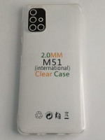 Чехол-накладка силикон 2.0мм Samsung Galaxy M51 прозрачный
