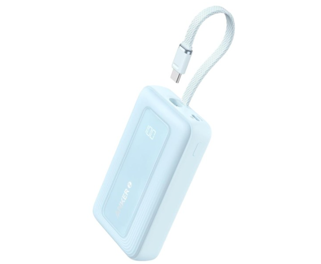 Powerbank Anker Zolo (1688) 10000mAh 30W 1USB/1C с проводом Type-C синий