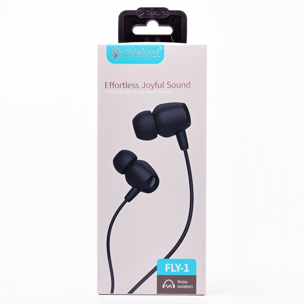 Наушники с микрофоном Celebrat FLY-1 1.2м черные