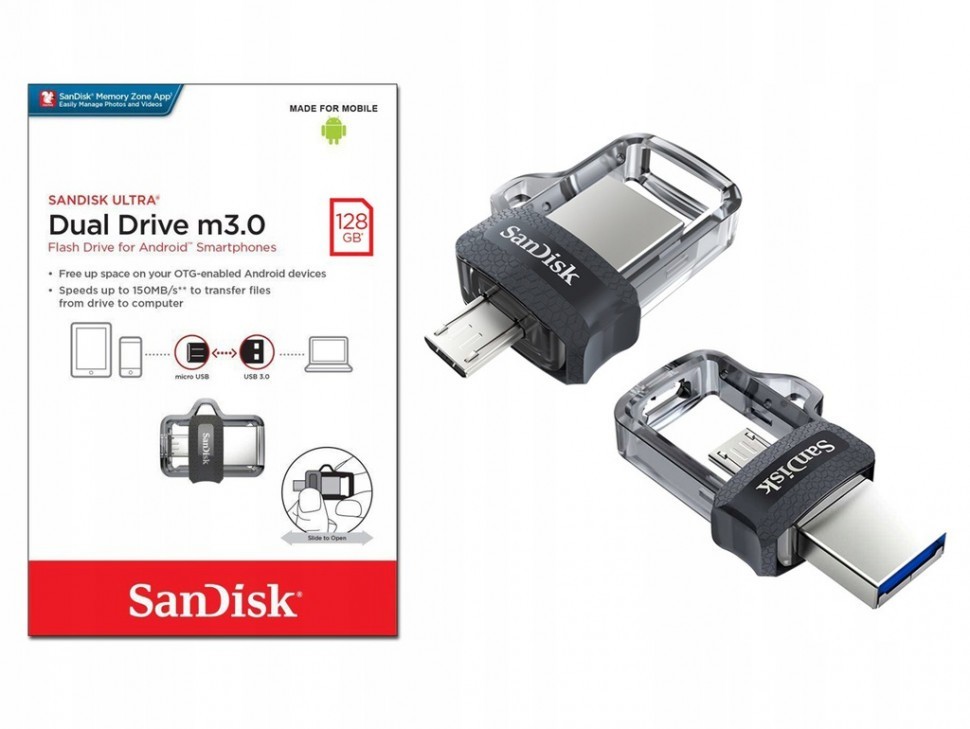 USB флеш накопитель SanDisk 128GB (SDDD3-128G-G46)  (USB+OTG Micro)