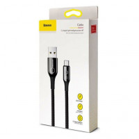 Usb Кабель-зарядка TYPE-C Baseus C-shaped Light Intelligent power-off 1м (CATCD-01) черный