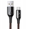 Usb Кабель-зарядка TYPE-C Baseus C-shaped Light Intelligent power-off 1м (CATCD-01) черный