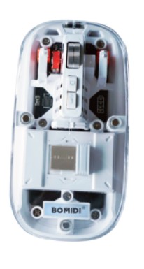 Мышь беспроводная компьютерная BOMIDI GM1 (скелетон) белая