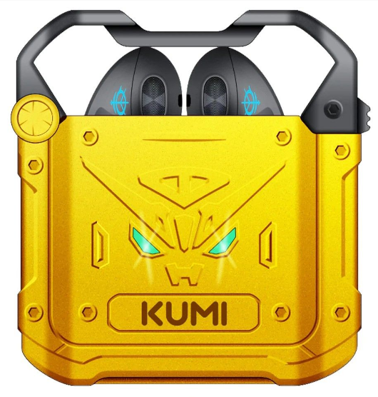 Наушники беспроводные Bluetooth Kumi Mech X3 желтые