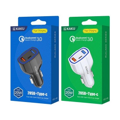 Автомобильное заряд. устр. Kaku KSC-485 2USB 1C QC3.0 20W белое