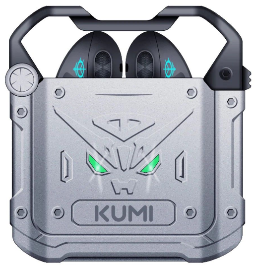 Наушники беспроводные Bluetooth Kumi Mech X3 серебристые