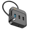 Кабель-переходник Hoco HB37 Type-C на HDMI/USB3.0/USB2.0/RJ45/USB-C 0.2м черный