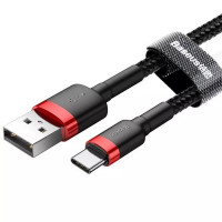 Usb Кабель-зарядка TYPE-C Baseus Cafule 3A 1м (CATKLF-B91) красно-черный