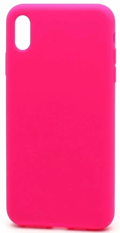 Чехол-накладка  i-Phone XS Max Silicone icase  №47 кислотно-розовая