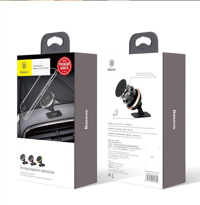 Держатель в автомобиль на торпеду магнитный Baseus 360-degree Rotation (SUGENT-NT0R) розовое золото