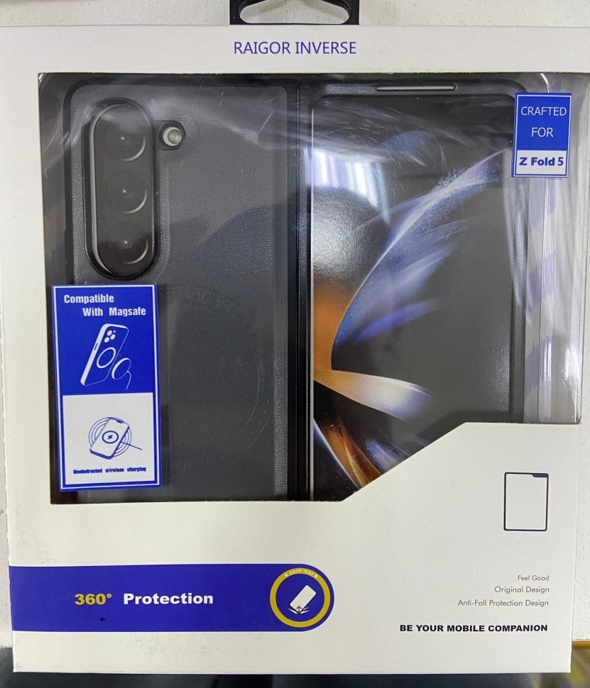 Чехол-накладка для Samsung Galaxy Z Fold 5 Raigor Inverse кожа серая