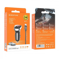 Автомобильное заряд. устр. Borofone Z15 с шнуром Micro 2USB 2.4A черное